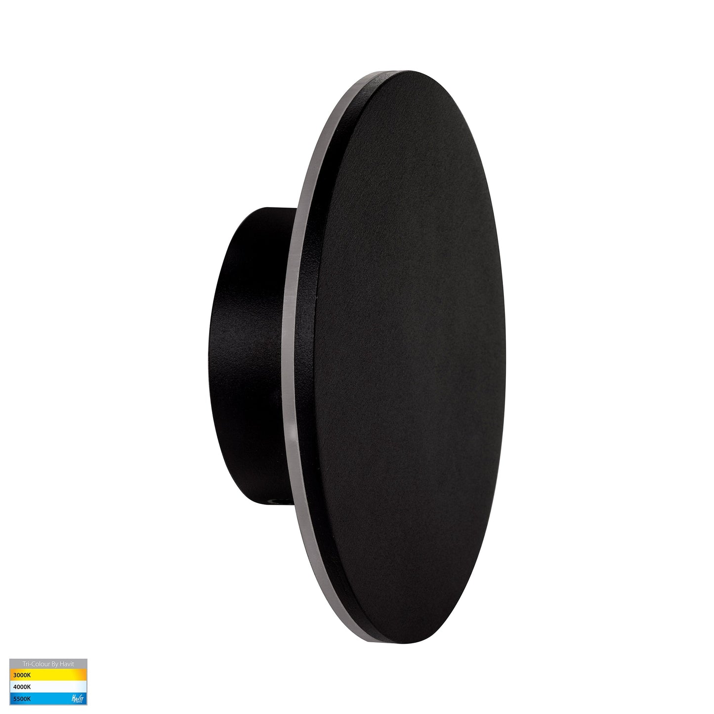 Black 200mm Surface Mounted Round Disc Wall Light