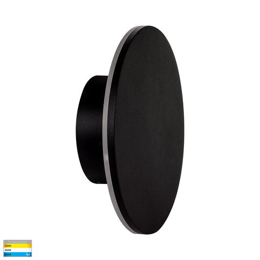 Black 200mm Surface Mounted Round Disc Wall Light