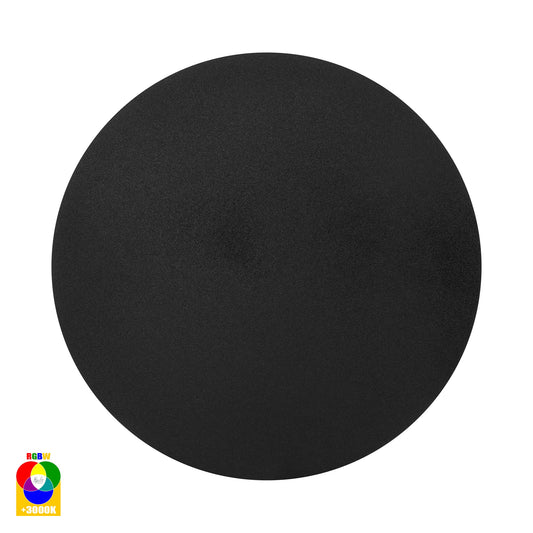 Black 250mm Surface Mounted Round Disc Wall Light