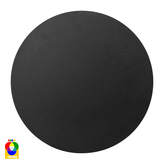 Black 300mm Surface Mounted Round Disc Wall Light