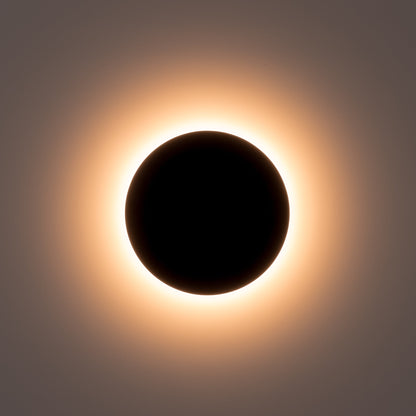 Black 300mm Surface Mounted Round Disc Wall Light