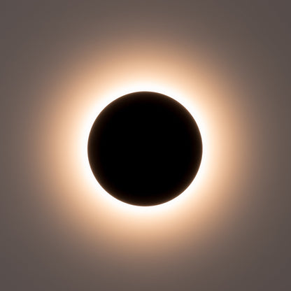 Black 300mm Surface Mounted Round Disc Wall Light