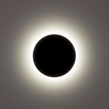 Black 300mm Surface Mounted Round Disc Wall Light