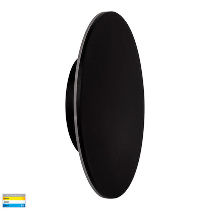 Black 300mm Surface Mounted Round Disc Wall Light