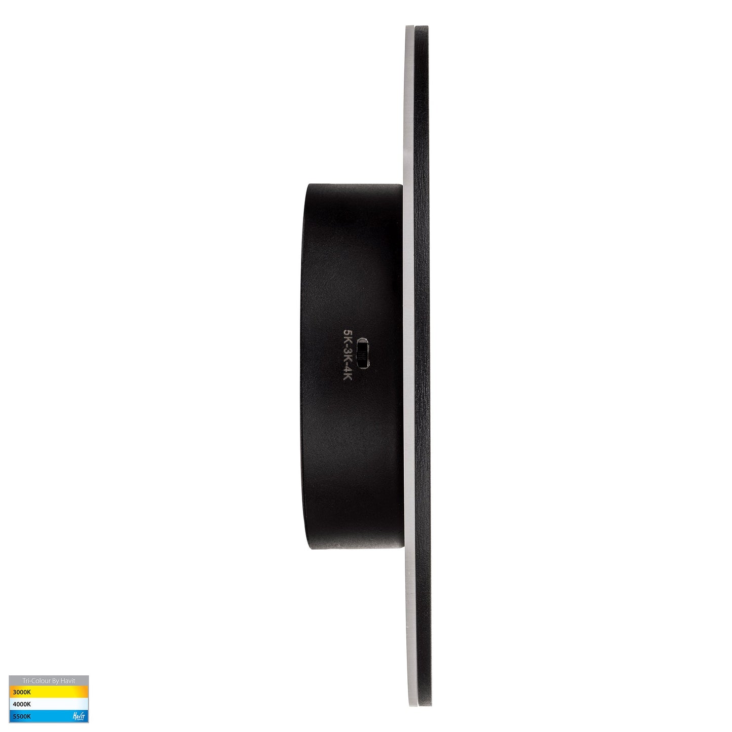 Black 300mm Surface Mounted Round Disc Wall Light