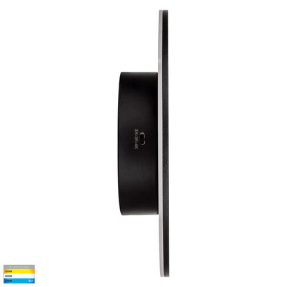 Black 300mm Surface Mounted Round Disc Wall Light