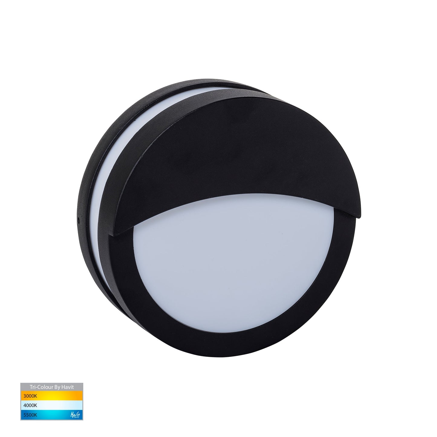 Surface Mounted Bunker Light With Eyelid Black 