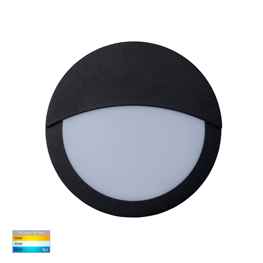Surface Mounted Bunker Light With Eyelid Black