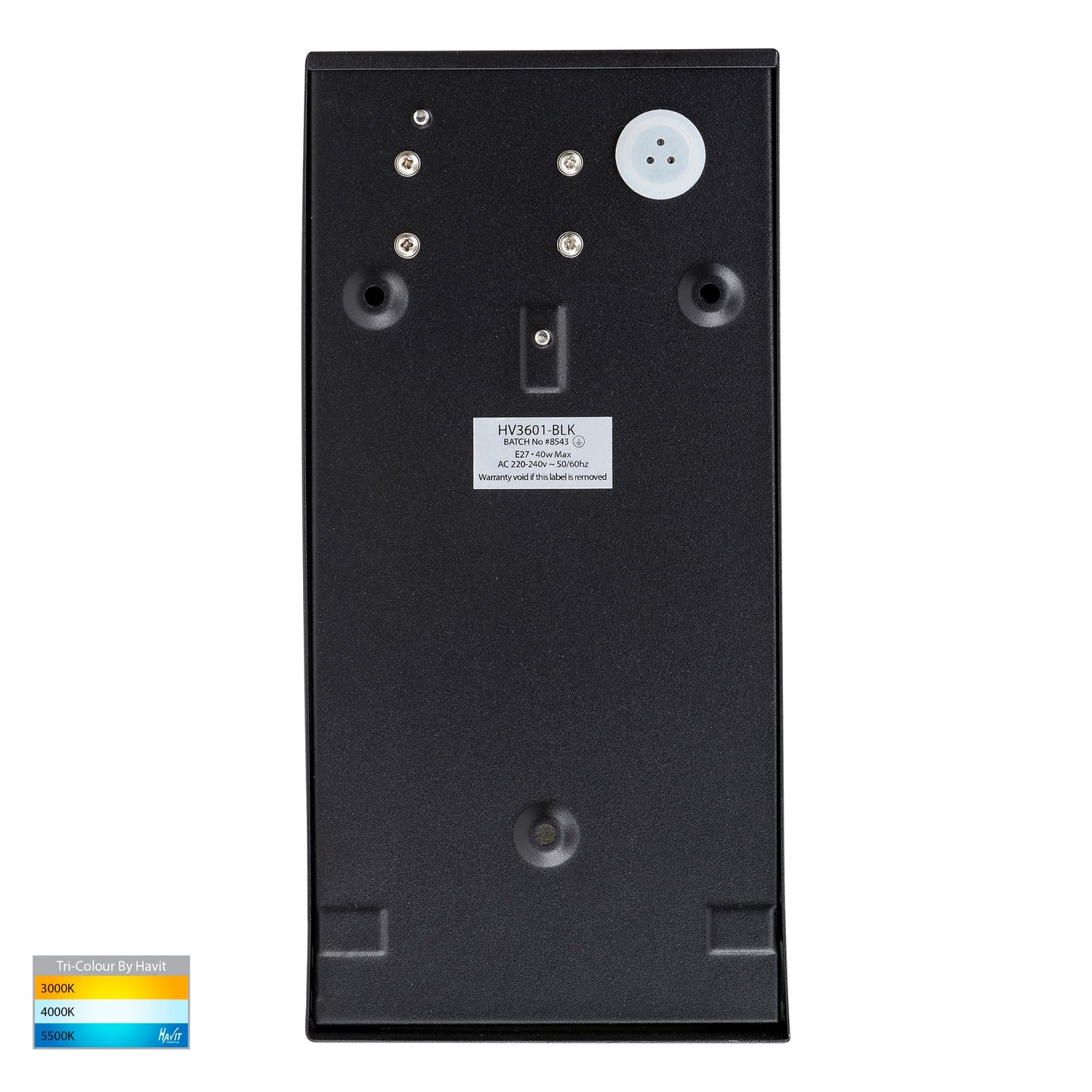 Square Wall Wedge Poly Powder Coated Black HV3601t-Blk