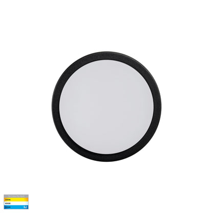 200mm Round Poly Powder Coated Black Oyster Light