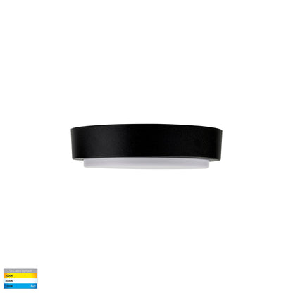 200mm Round Poly Powder Coated Black Oyster Light