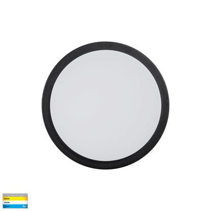 280mm Round Poly Powder Coated Black Oyster Light