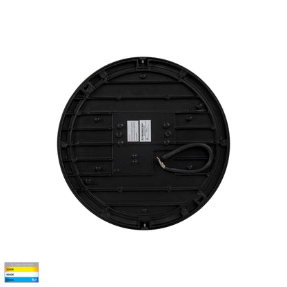 280mm Round Poly Powder Coated Black Oyster Light