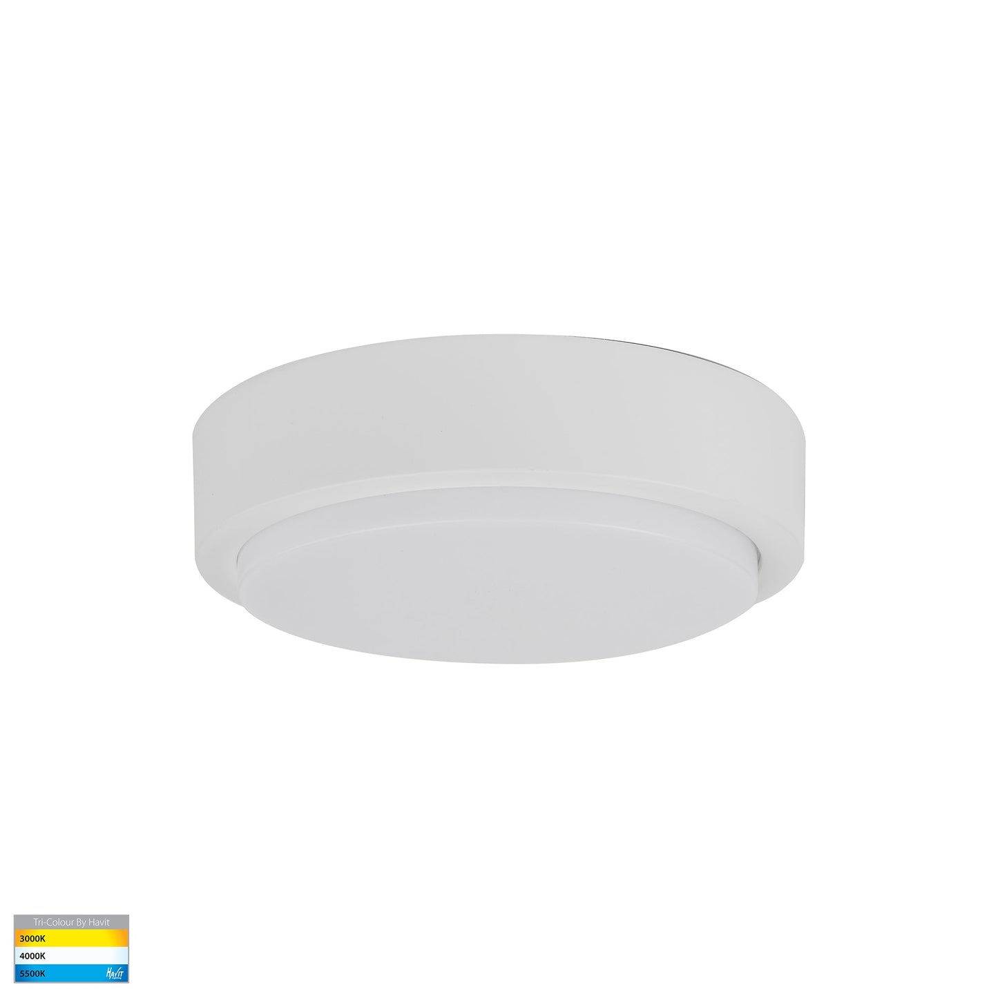 280mm Round Poly Powder Coated White Oyster Light