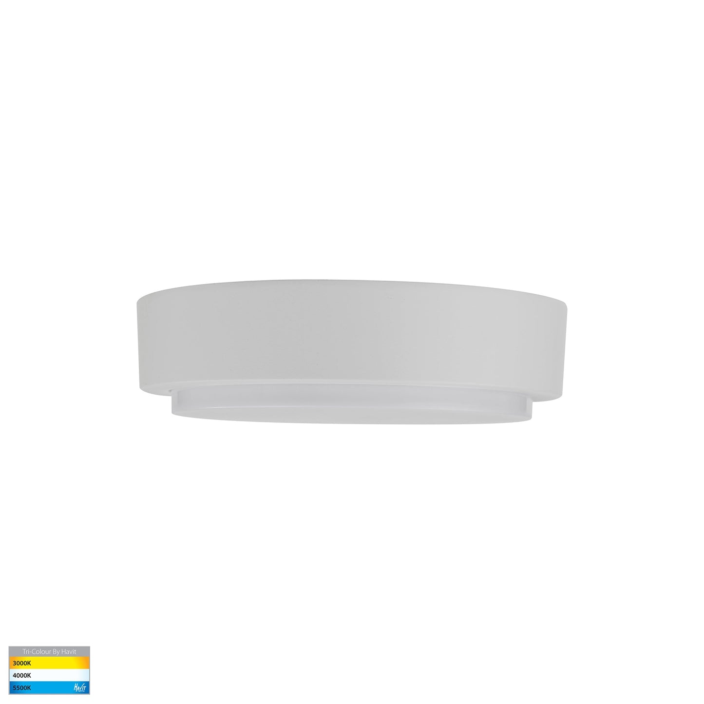 280mm Round Poly Powder Coated White Oyster Light