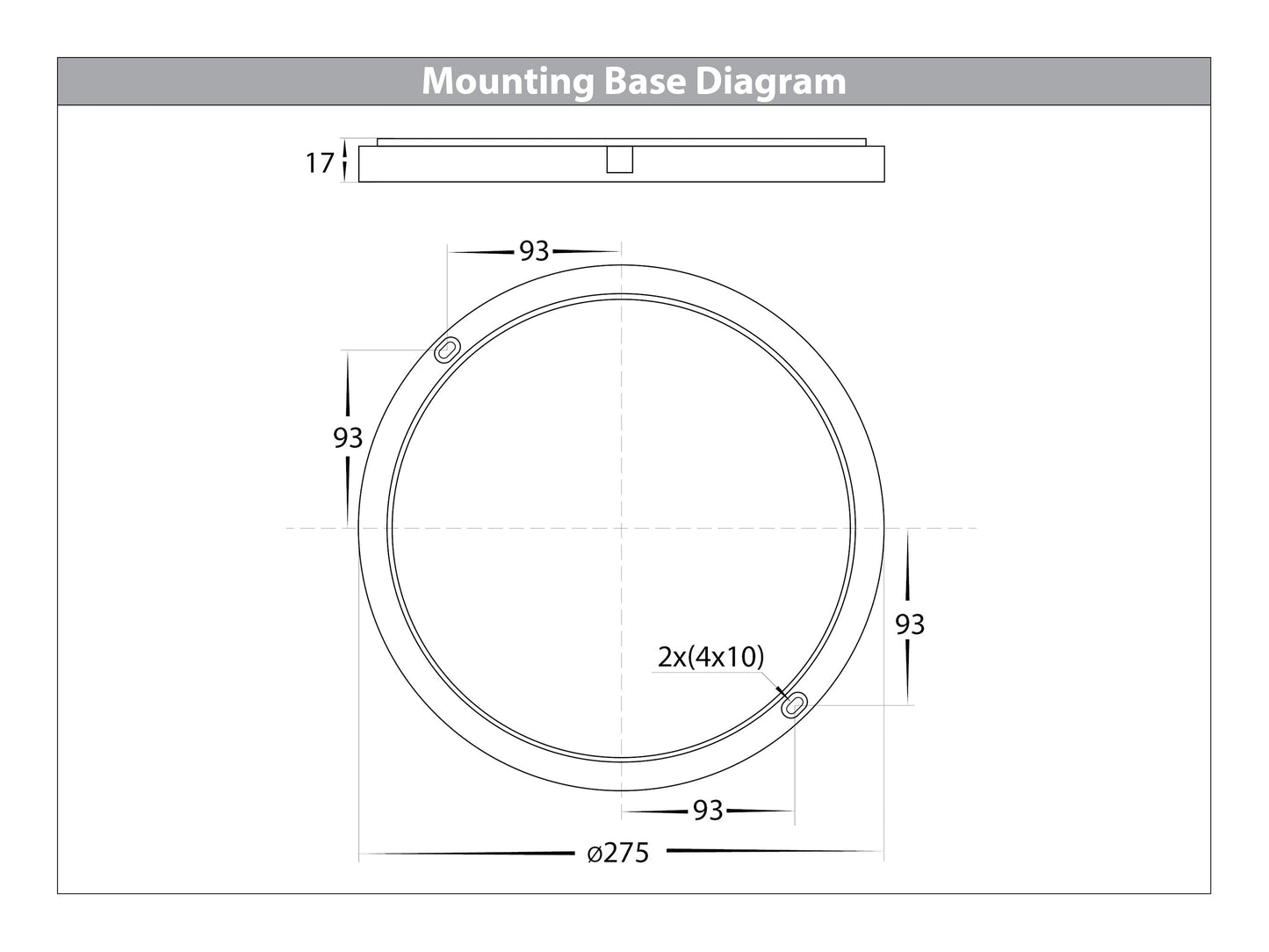 280mm Round Poly Powder Coated White Oyster Light