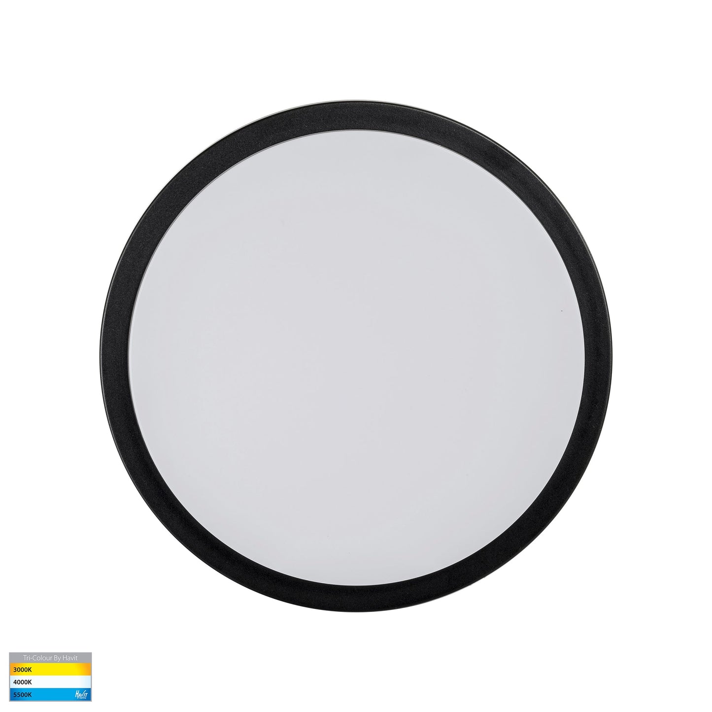 370mm Round Poly Powder Coated Black Oyster Light