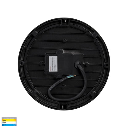 370mm Round Poly Powder Coated Black Oyster Light