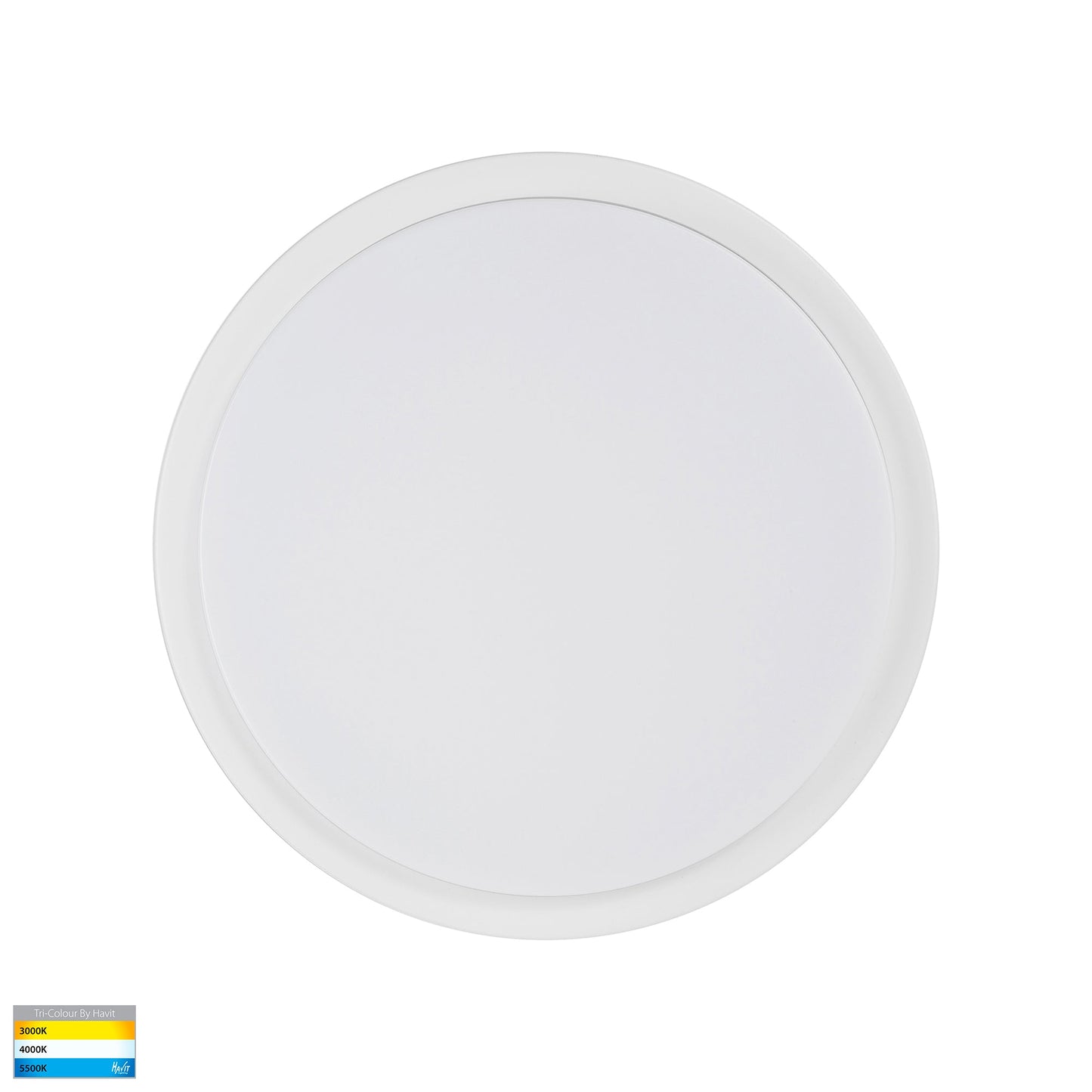 370mm Round Poly Powder Coated White Oyster Light