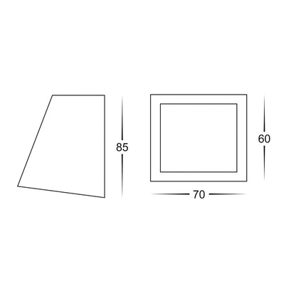 Square Mini Wall Wedge Poly Powder Coated Black