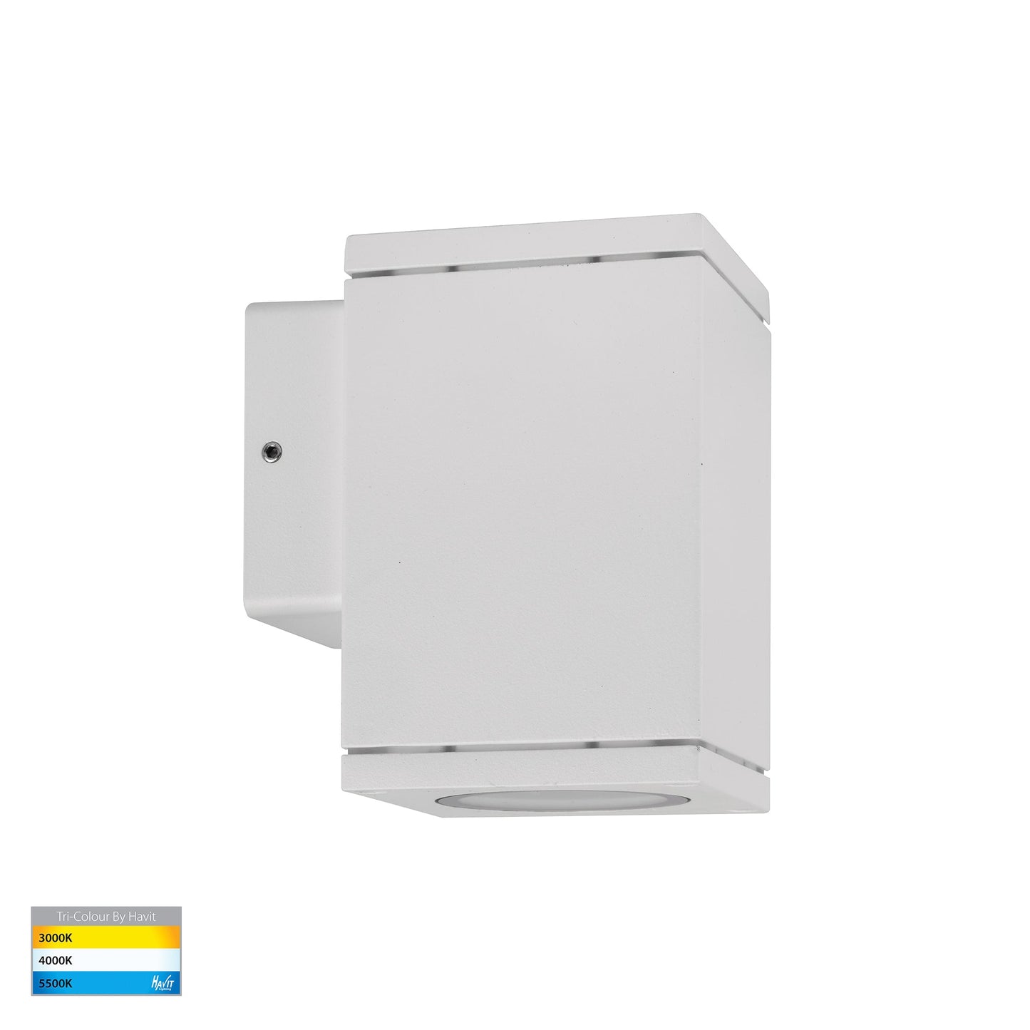 Square Surface Mounted Fixed Down Wall Light Poly Powder Coated White