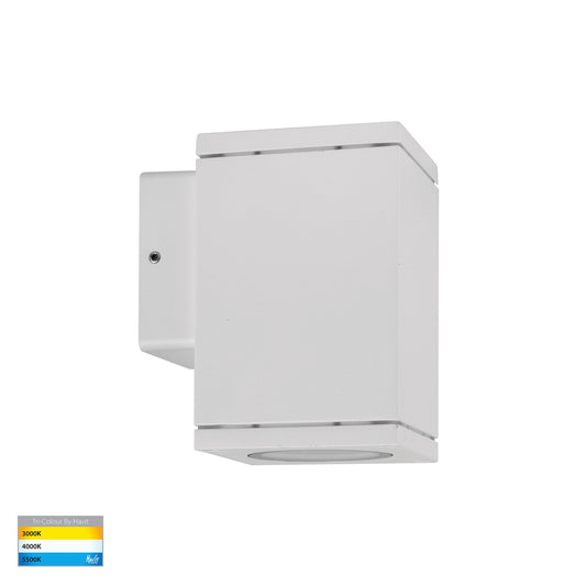 Square Surface Mounted Fixed Down Wall Light Poly Powder Coated White