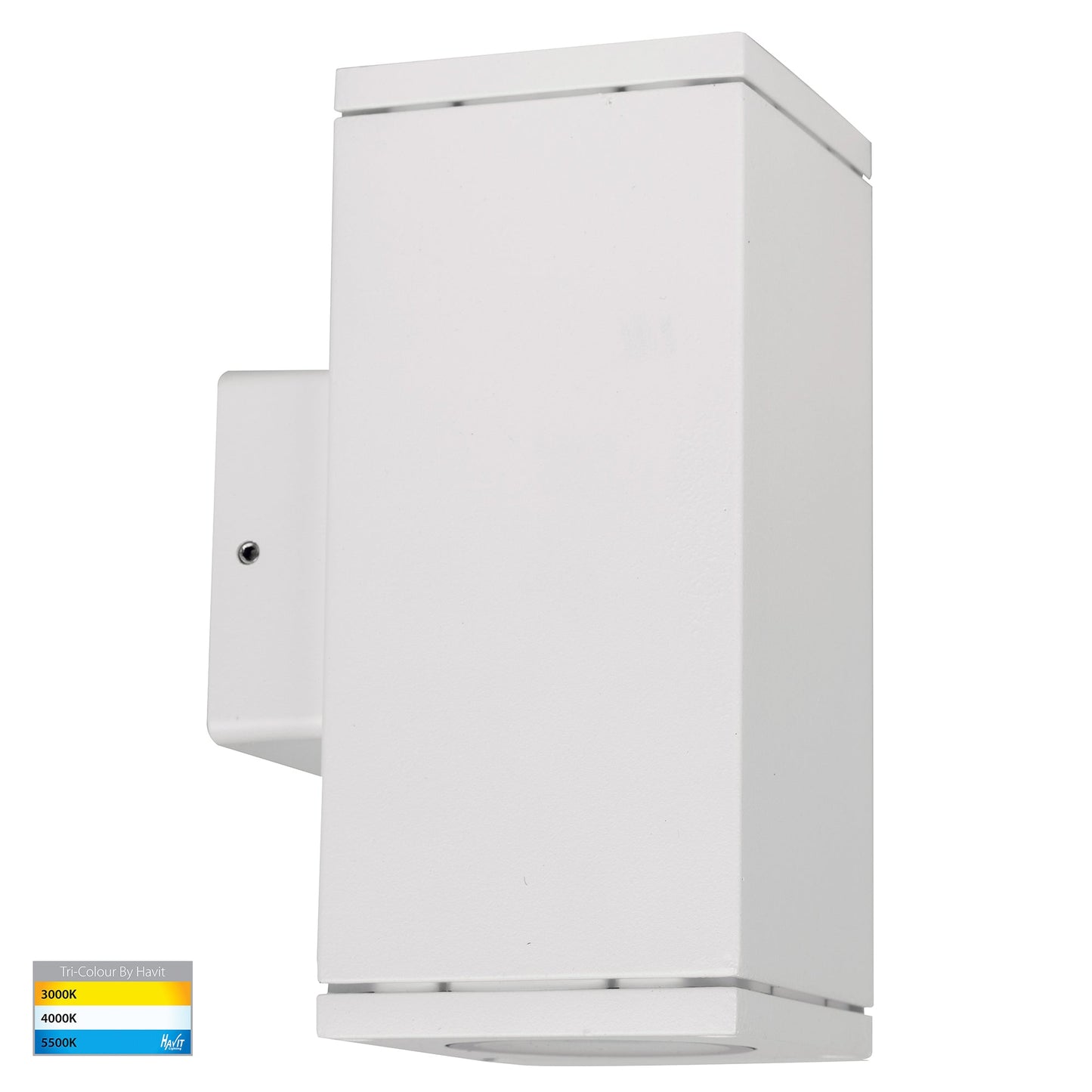 Square Surface Mounted Up & Down Wall Light Poly Powder Coated White