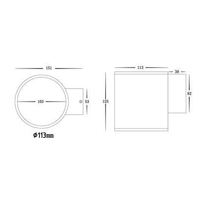 Fixed Down Wall Pillar Light Black