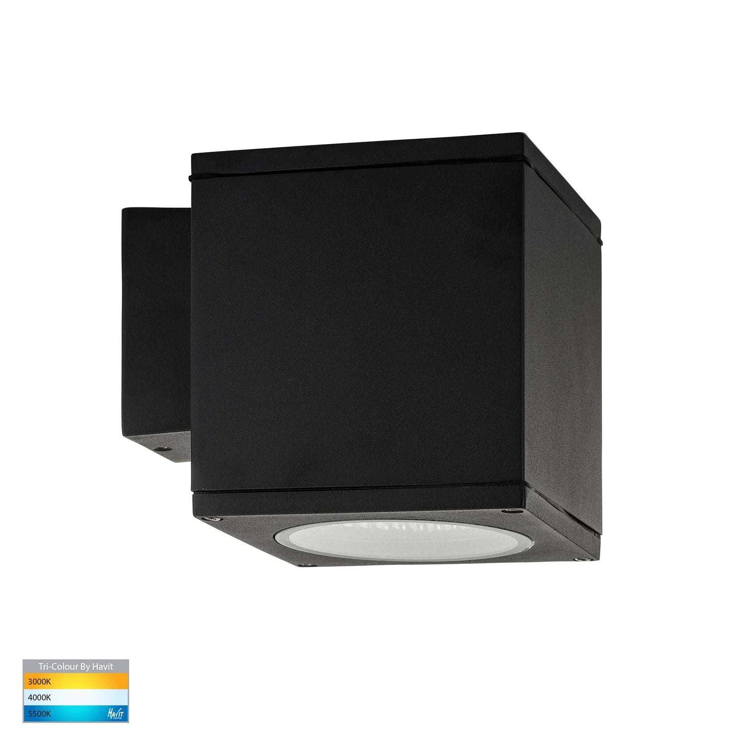 Fixed Down Square Wall Pillar Light Black