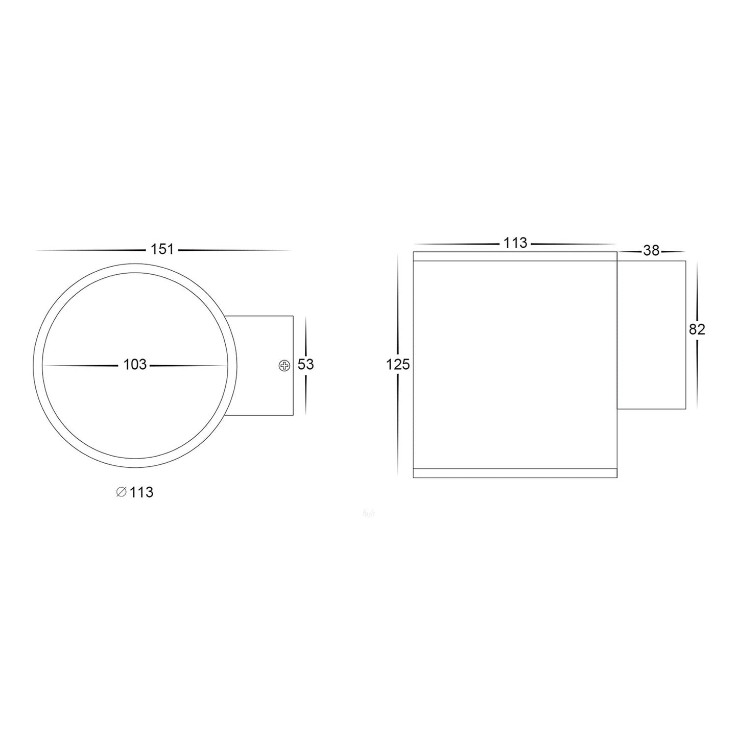 Fixed Down Wall Pillar Light White 