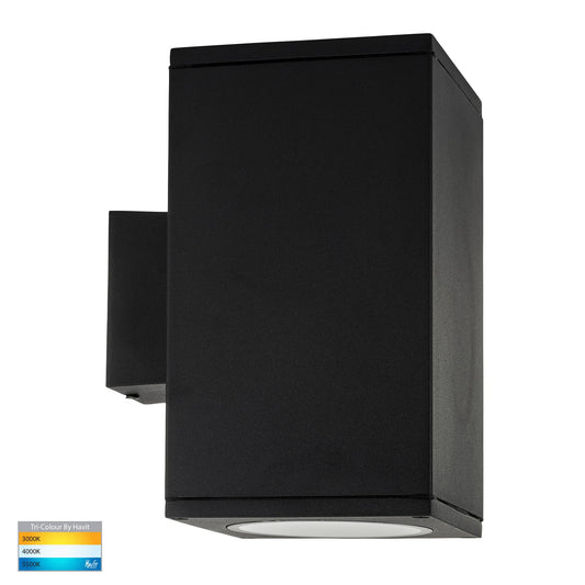 Up & Down Square Wall Pillar Light Black
