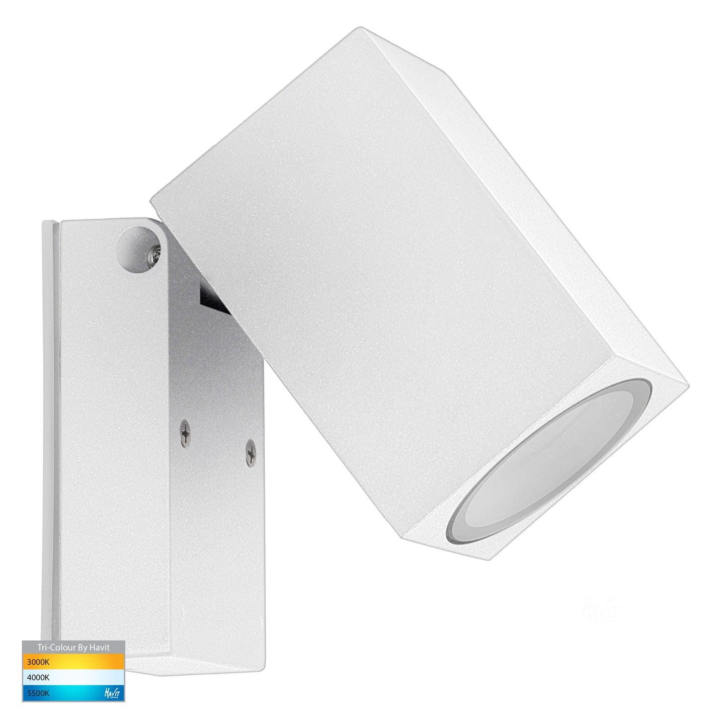 Square Surface Mounted Single Adjustable Poly Powder Coated White