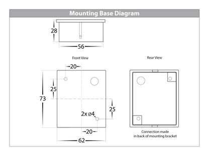 Square Surface Mounted Wall Light Poly Powder Coated Black HV3631t-Blk