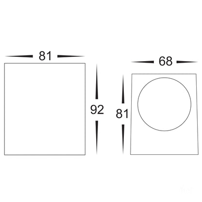 Square Surface Mounted Wall Light Poly Powder Coated Black HV3631t-Blk