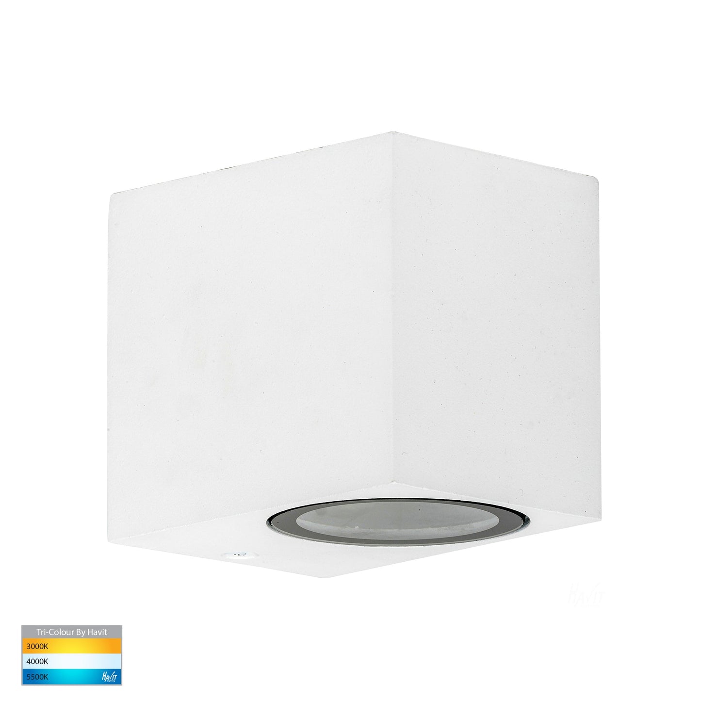 Square Surface Mounted Wall Light Poly Powder Coated White  HV3631t-Wht