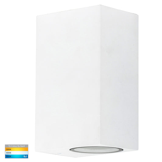 Square Surface Mounted Wall Light Poly Powder Coated White HV3632t-Wht