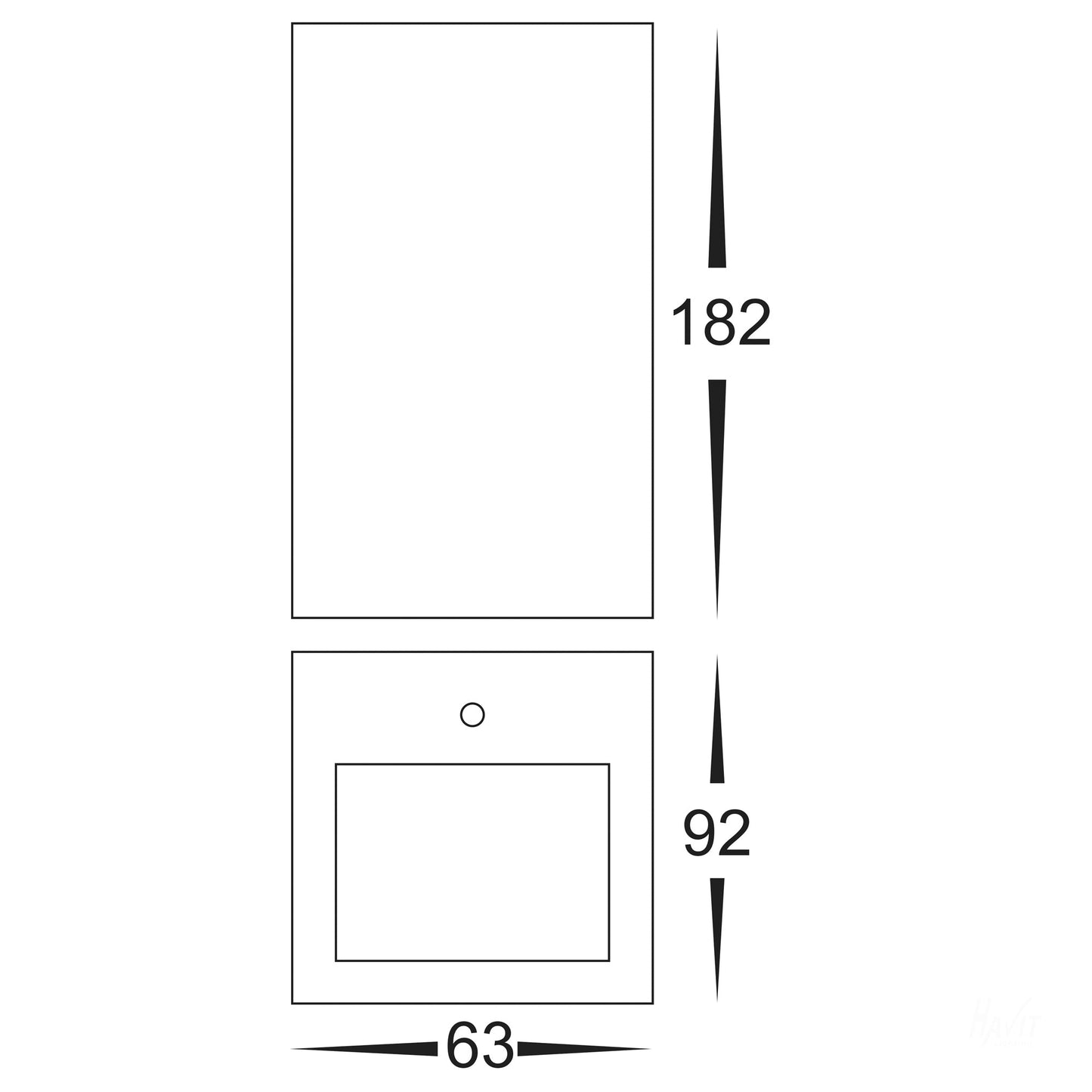 Square Surface Mounted Wall Light Poly Powder Coated White  HV3633t-Wht