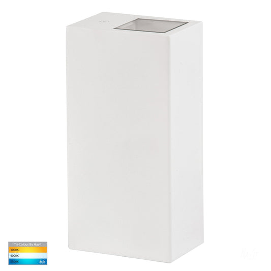 Square Surface Mounted Wall Light Poly Powder Coated White HV3633t-Wht