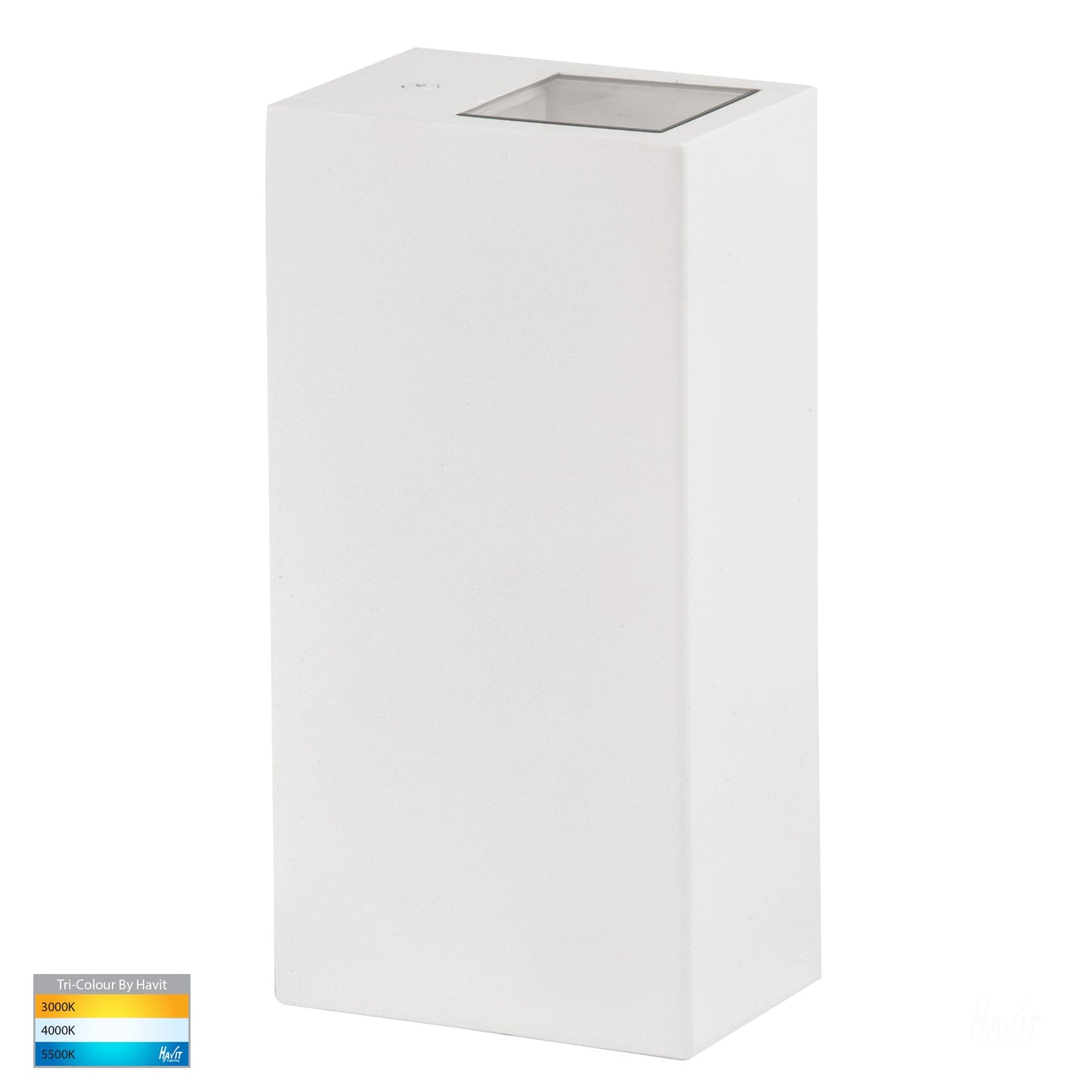 Square Surface Mounted Wall Light Poly Powder Coated White  HV3633t-Wht