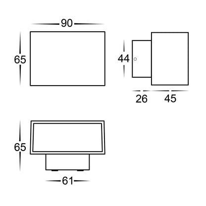 Mini Up & Down Square Wall Light White