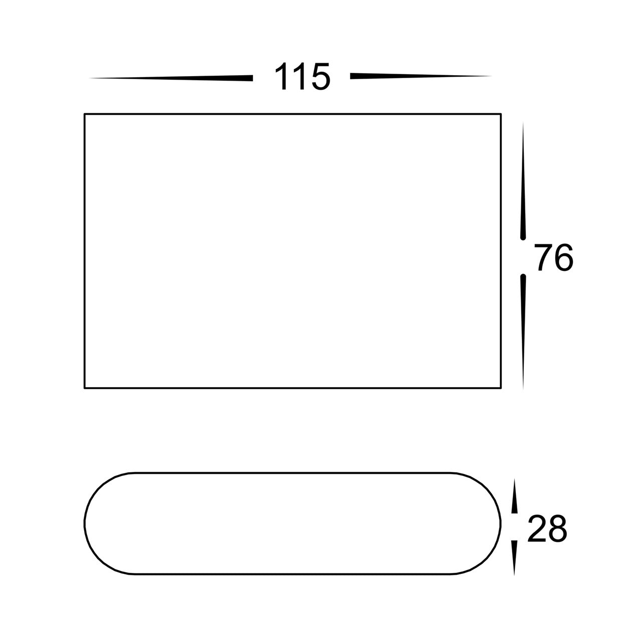 Surface Mounted Wall Light - Black Fixed Down