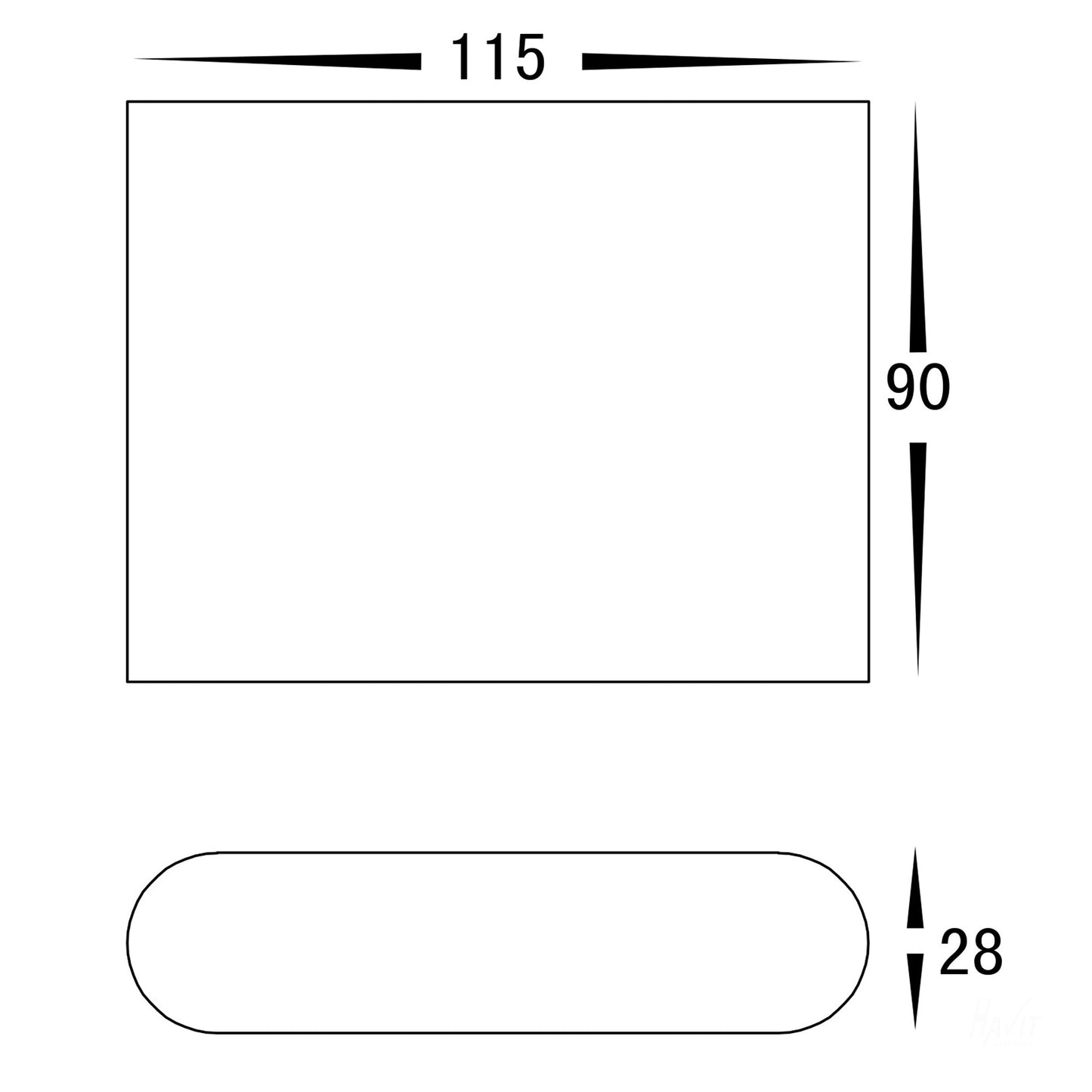 Surface Mounted Up & Down Wall Light Black 