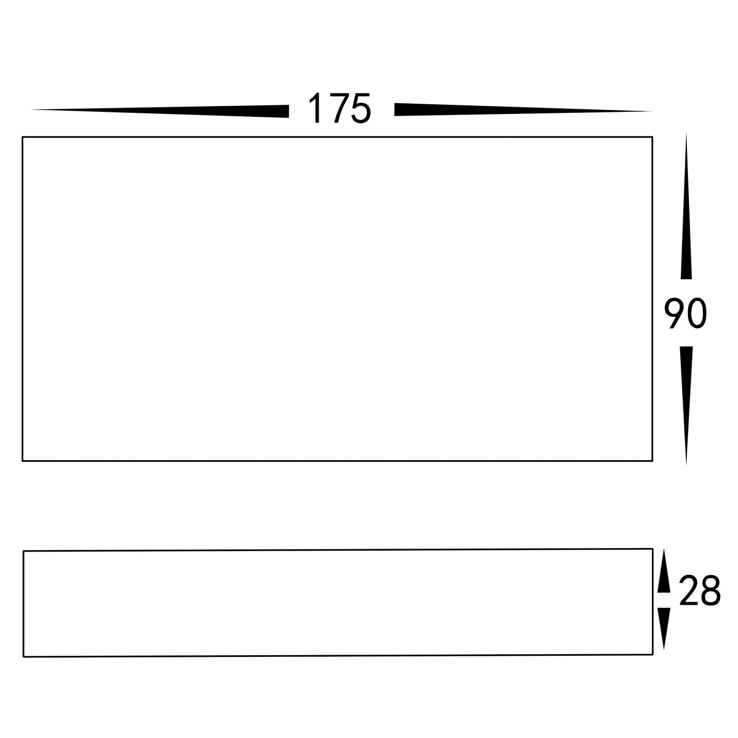 Surface Mounted Up & Down Wall Light Black 