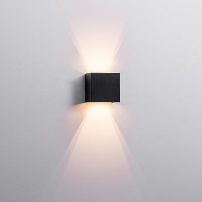 Up & Down Square Wall Light Black HV3658t-Blk-Sq
