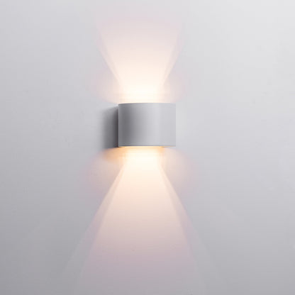 Up & Down Round Wall Light White