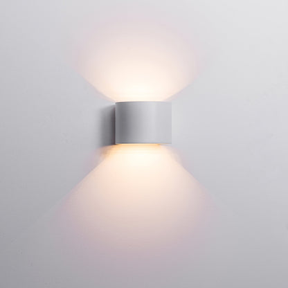 Up & Down Round Wall Light White