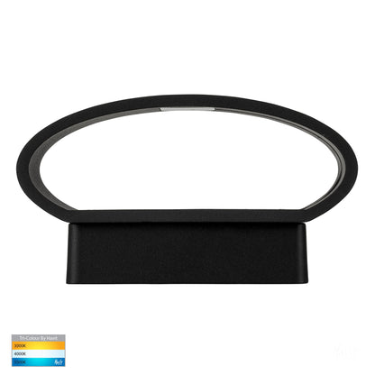 Oval Tapered Wall Mounted Light Poly Powder Coated Black