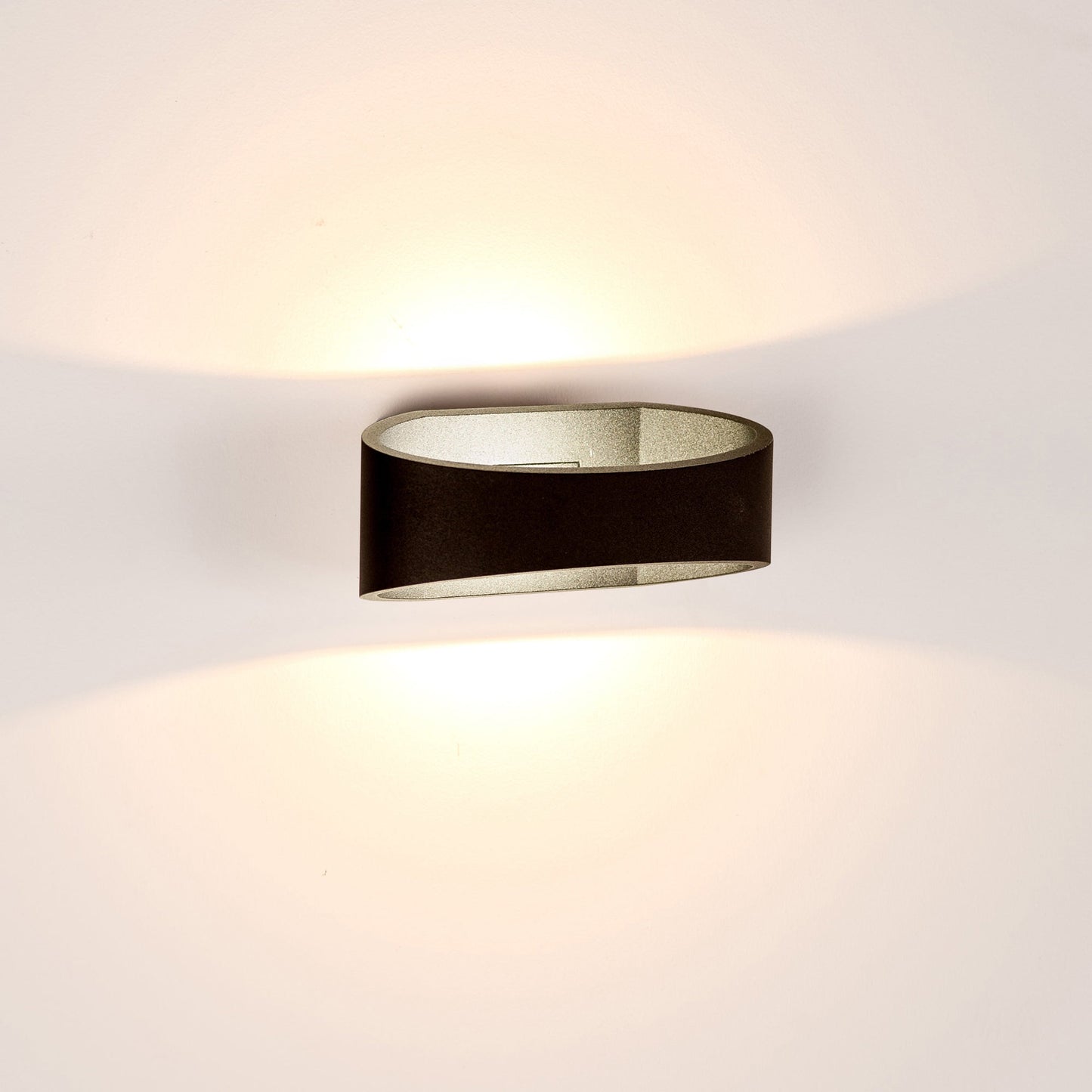 Oval Tapered Wall Mounted Light Poly Powder Coated Black
