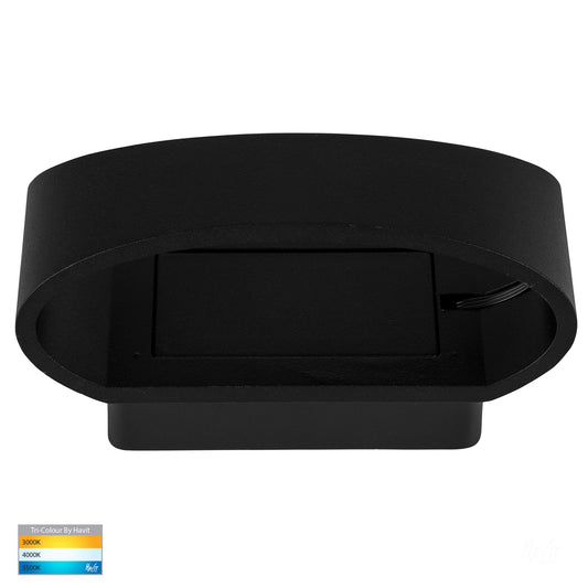 Oval Tapered Wall Mounted Light Poly Powder Coated Black
