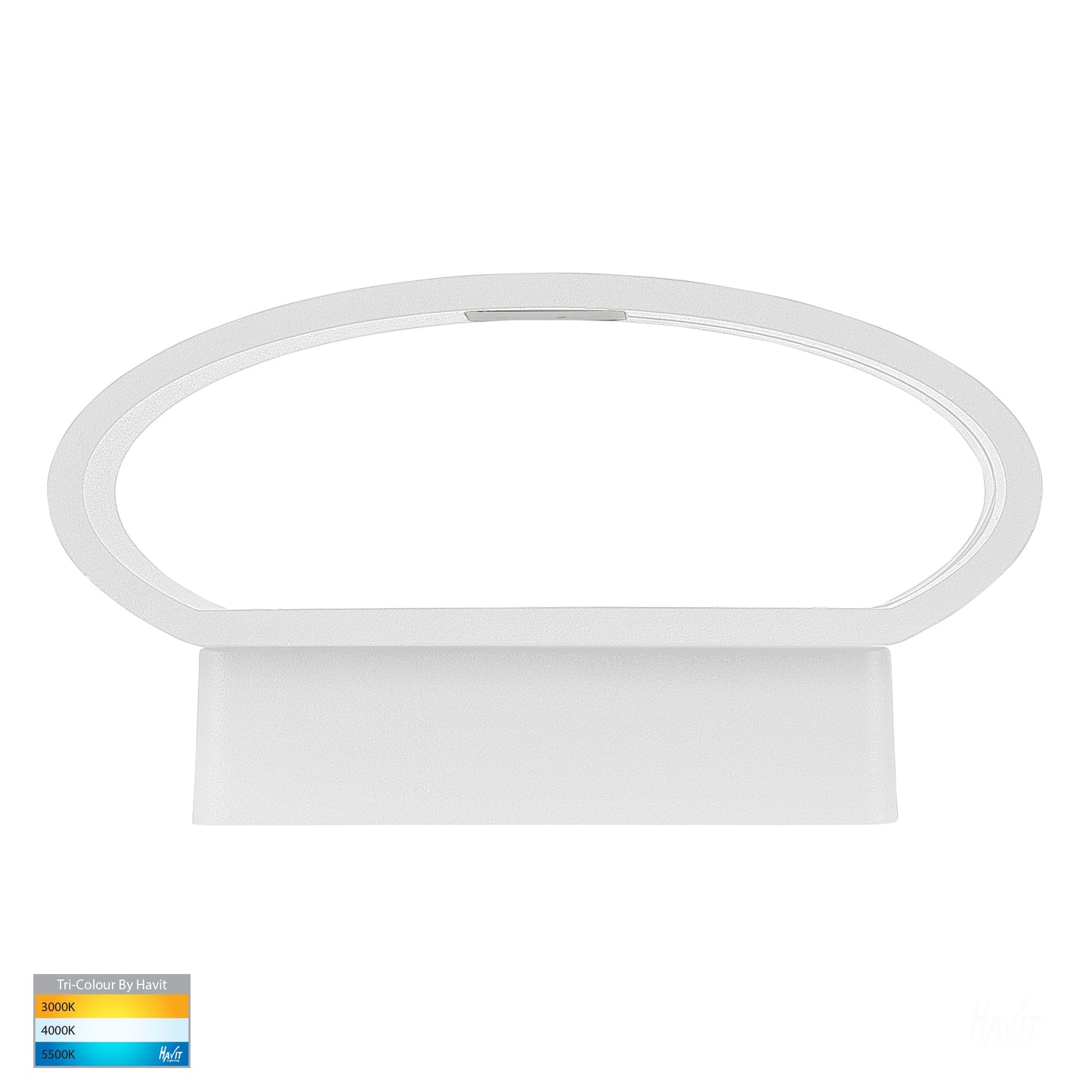 Oval Tapered Wall Mounted Light Poly Powder Coated White